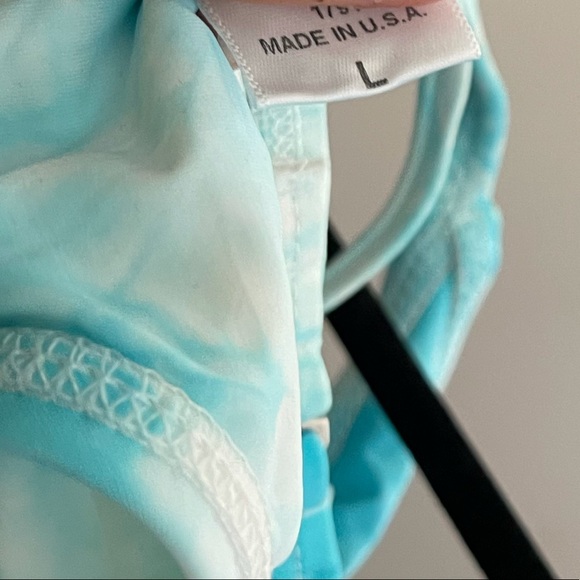 One Piece Cut Out Blue Tie Dye Swimsuit Large - Picture 3 of 3